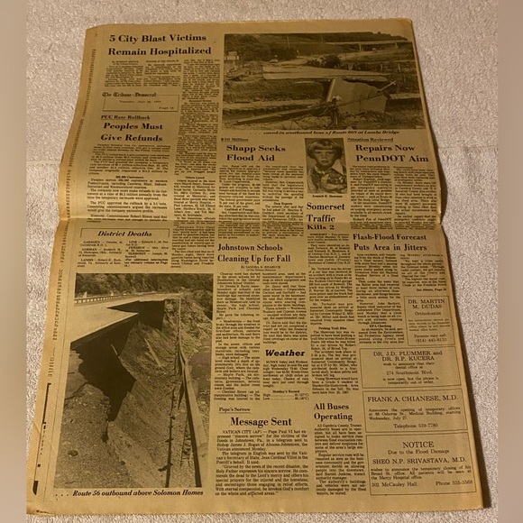 Johnstown Flood Tribune Democrat Newspaper July 26 1977 - Picture 3 of 6